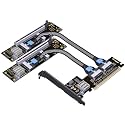 JMT ADT-F36B-F37B-D8S PCI-e 4.0 X16 to X8 X8 MCIO Bifurcation Adapter Riser Card 256G/bps Split Extender SFF-TA-1016 with Power Cable (50cm)
