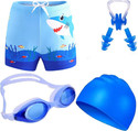 JMT Wear Boys 1 Swimming Short, 1 Anti Fog Goggle, 1 Silicone Cap, 1 NoseClip & 2 EarPlug Printed Boys Swimsuit