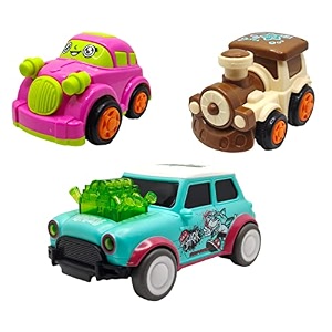 jo baby unbreakable four-wheel drive friction powered diecast car train amp dancing car green toy set pack of 3