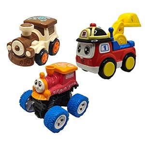 jo baby unbreakable four-wheel drive friction powered diecast train excavator amp monster thomas toy set pack of 3