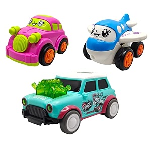 jo baby unbreakable four-wheel drive friction powered diecast car plane amp dancing car green toy set pack of 3