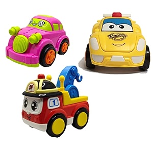 jo baby unbreakable four-wheel drive friction powered diecast car robot car amp crane toy set pack of 3