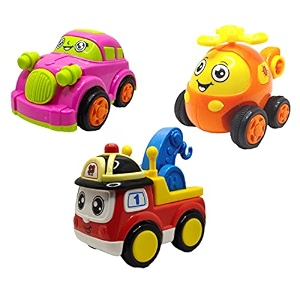 jo baby unbreakable four-wheel drive friction powered diecast car helicopter amp crane toy set pack of 3