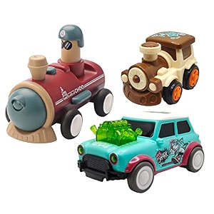 jo baby unbreakable four-wheel drive friction powered diecast train dancing car green amp push and go train toy set pack of 3