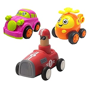 jo baby unbreakable four-wheel drive friction powered diecast car helicopter amp push and go car toy set pack of 3