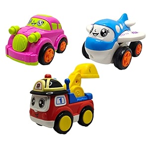 jo baby unbreakable four-wheel drive friction powered diecast car plane amp excavator toy set pack of 3