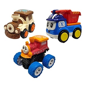 jo baby unbreakable four-wheel drive friction powered diecast train dumper amp monster thomas toy set pack of 3