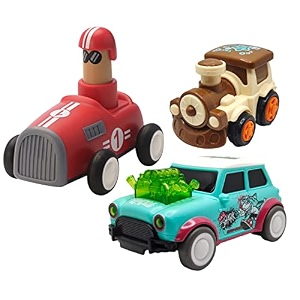 jo baby unbreakable four-wheel drive friction powered diecast train dancing car green amp push and go car toy set pack of 3