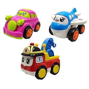 jo baby unbreakable four-wheel drive friction powered diecast car plane amp crane toy set pack of 3