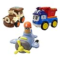 Jo Baby Unbreakable Four-Wheel Drive Friction Powered Diecast Train, Dumper &amp; Push and Go Plane Toy Set (Pack of 3)