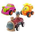 Jo Baby Unbreakable Four-Wheel Drive Friction Powered Diecast Car, Helicopter &amp; Push and Go Train Toy Set (Pack of 3)
