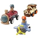 Jo Baby Unbreakable Four-Wheel Drive Friction Powered Diecast Train, Push and Go Train &amp; Push and Go Plane Toy Set (Pack of 3)