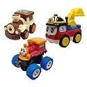 Jo Baby Unbreakable Four-Wheel Drive Friction Powered Diecast Train, Excavator &amp; Monster Thomas Toy Set (Pack of 3)