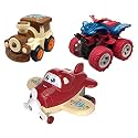 Jo Baby Unbreakable Four-Wheel Drive Friction Powered Diecast Train, Monster Scooter &amp; Cartoon Plane Toy Set (Pack of 3)