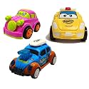 Jo Baby Unbreakable Four-Wheel Drive Friction Powered Diecast Car, Robot Car &amp; Dancing Car Blue Toy Set (Pack of 3)