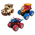 Jo Baby Unbreakable Four-Wheel Drive Friction Powered Diecast Train, Monster Thomas &amp; Monster Scooter Toy Set (Pack of 3)