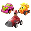 Jo Baby Unbreakable Four-Wheel Drive Friction Powered Diecast Car, Helicopter &amp; Push and Go Car Toy Set (Pack of 3)
