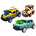 Jo Baby Unbreakable Four-Wheel Drive Friction Powered Diecast Train, Dancing Car Yellow & Dancing Car Orange Toy Set (Pack of 3)