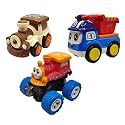 Jo Baby Unbreakable Four-Wheel Drive Friction Powered Diecast Train, Dumper &amp; Monster Thomas Toy Set (Pack of 3)