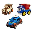 Jo Baby Unbreakable Four-Wheel Drive Friction Powered Diecast Train, Dumper &amp; Dancing Car Blue Toy Set (Pack of 3)