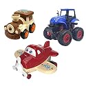 Jo Baby Unbreakable Four-Wheel Drive Friction Powered Diecast Train, Monster Tractor &amp; Cartoon Plane Toy Set (Pack of 3)