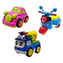 Jo Baby Unbreakable Four-Wheel Drive Friction Powered Diecast Car, Scooter &amp; Cement Mixer Toy Set (Pack of 3)