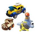 Jo Baby Unbreakable Four-Wheel Drive Friction Powered Diecast Train, Dancing Car Yellow &amp; Push and Go Plane Toy Set (Pack of 3)