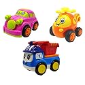 Jo Baby Unbreakable Four-Wheel Drive Friction Powered Diecast Car, Helicopter &amp; Dumper Toy Set (Pack of 3)