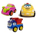 Jo Baby Unbreakable Four-Wheel Drive Friction Powered Diecast Car, Robot Car &amp; Dumper Toy Set (Pack of 3)