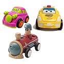 Jo Baby Unbreakable Four-Wheel Drive Friction Powered Diecast Car, Robot Car &amp; Push and Go Train Toy Set (Pack of 3)