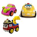 Jo Baby Unbreakable Four-Wheel Drive Friction Powered Diecast Car, Robot Car &amp; Excavator Toy Set (Pack of 3)
