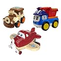 Jo Baby Unbreakable Four-Wheel Drive Friction Powered Diecast Train, Dumper &amp; Cartoon Plane Toy Set (Pack of 3)