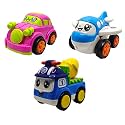 Jo Baby Unbreakable Four-Wheel Drive Friction Powered Diecast Car, Plane &amp; Cement Mixer Toy Set (Pack of 3)