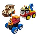 Jo Baby Unbreakable Four-Wheel Drive Friction Powered Diecast Train, Crane &amp; Monster Thomas Toy Set (Pack of 3)