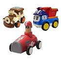 Jo Baby Unbreakable Four-Wheel Drive Friction Powered Diecast Train, Dumper & Push and Go Car Toy Set (Pack of 3)