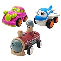 Jo Baby Unbreakable Four-Wheel Drive Friction Powered Diecast Car, Plane &amp; Push and Go Train Toy Set (Pack of 3)