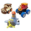 Jo Baby Unbreakable Four-Wheel Drive Friction Powered Diecast Train, Monster Thomas &amp; Push and Go Plane Toy Set (Pack of 3)