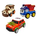 Jo Baby Unbreakable Four-Wheel Drive Friction Powered Diecast Train, Dumper &amp; Dancing Car Orange Toy Set (Pack of 3)