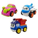 Jo Baby Unbreakable Four-Wheel Drive Friction Powered Diecast Car, Plane &amp; Dumper Toy Set (Pack of 3)