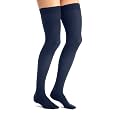 JOBST Opaque Thigh High with Silicone Dot Top Band, 15-20 mmHg Compression Stockings, Closed Toe, X-Large, Midnight Navy