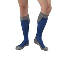 JOBST Sport Knee High 20-30 mmHg Compression Socks, Royal Blue/Grey, Medium