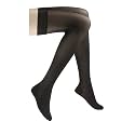 Jobst Women's Ultrasheer 30-40 mmHg Thigh High Extra Firm Support Sock with Lace Silicone Top Band Size: Small, Color: Classic Black