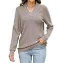 JOCAFIYE Sweater for Women 2026 Long Sleeve V Neck Casual Knit Pullover