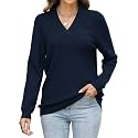 JOCAFIYE Sweater for Women 2026 Long Sleeve V Neck Casual Knit Pullover