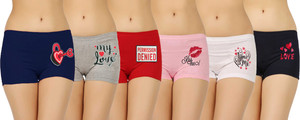 jocker pack of 6 women boy short multicolor panty