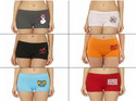 jocker Pack of 6 Women Boy Short Blue, Grey, Red, Pink, White, Black Panty