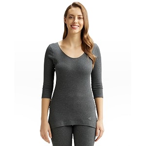 jockey women39s super combed cotton rich three quarter sleeve thermal top with staywarm technology