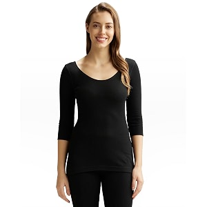 jockey women39s super combed cotton rich three quarter sleeve thermal top with staywarm technology