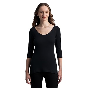 jockey 2543 women super warmth super combed cotton rich brushed three quarter sleeve thermal top with staywarm technology regular fit