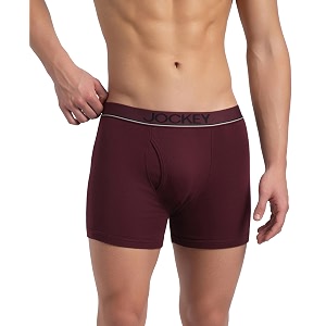 jockey 8009 men super combed cotton solid long trunk boxer brief